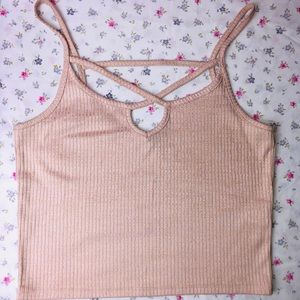 light pink cropped tank top